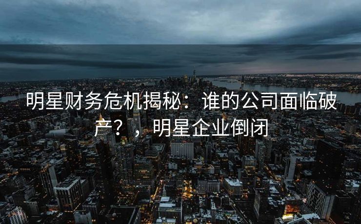 明星财务危机揭秘：谁的公司面临破产？，明星企业倒闭